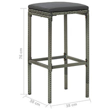 FAMIROSA Set da Bar da Giardino 5 pz con Cuscini in Polyrattan Grigio-4915