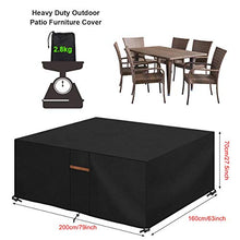 SanGlory Copertura per Mobili da Giardino Impermeabile Robusto 600D Oxford Telo Copri Protettivo per Tavolo e Sedie da Esterni Coperture per Set Arredo Giardino (200x160x70cm)