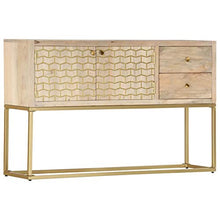 Tidyard Credenza Rustica in Legno Massello di Mango con Cassetti e 120x30x75 cm,Credenza Consolle,Consolle TV in Legno,Mobile Porta TV Industriale in Legno Massello con Cassetti