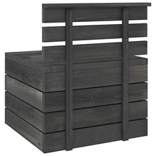 FAMIROSA Set Divani da Giardino su Pallet 7 pz Legno Pino Grigio Scuro-3756