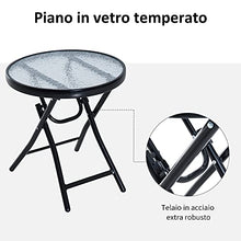 Outsunny Set Tavolino e Sedie da Giardino Pieghevoli e a Dondolo per Esterno, Balcone, Terrazzo, Grigio
