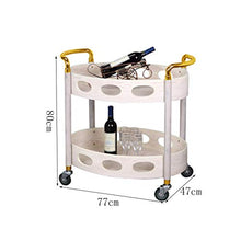 Jia He Carrello Rack Merci - Carrello per Vino tè Carrello per Servizi mobili Hotel per Auto Dessert 2 Rack per scaffali Carrello portautensili Portatile a Quattro Ruote