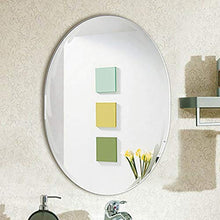 XQAQX Specchio da Trucco Specchio Ingranditore A Parete Ovale Bathroom Specchio, Specchio da Toilette, Specchio da rasatura, Bagno Decorazione, No Frame - 45 * 60CM