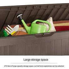 CRZJ Box da 73 galloni Medio - Contenitore di stoccaggio Interno/Esterno in Resina Leggera, Box da Giardino per Attrezzi da Giardino