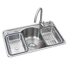 CHENSHJI Stainless Steel Kitchen Sink Stretching Singolo Depressione Grande Drenaggio Lavello Lavabo Espandibile in Acciaio Inox Lavello in Acciaio Inox (Color : Silver, Size : 78x48cm)