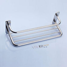 TankMR Mensola da bagno con doppio portasciugamani da parete in acciaio inox antiruggine con supporto da parete grigio