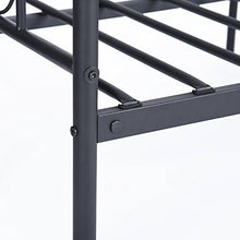 AINGOO Letto di Riposo in divani Letto in Metallo con Gambe e testiera per Materasso 90 * 190 cm Nero