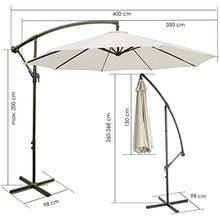 Novonova® Ombrellone da Giardino | Ø 350cm H*L 400 × 260cm | Protezione Solare UV50+ | Ombrellone da Balcone inclinabile con Manovella (Piede escluso), Regolabile in Altezza, PS835