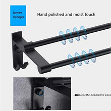 Mensola per doccia, Mensole per bagno, Portaoggetti per decorazione bagno a parete in acciaio inossidabile nero, Porta asciugamani pieghevole Portasciugamani Portasciugamani con telaio