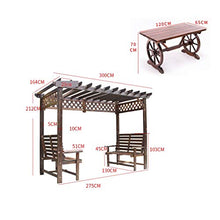 Gazebo da giardino Gazebo for Patios, legno Uva Rack all'aperto Cortile anticorrosivo di legno Padiglione con la rotella della Tabella creativa, Villa Arrampicata rattan telaio, for Prato, Giardino, B
