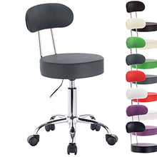 WOLTU® BH34gr-1 Sedie Ufficio Sedia da Scrivania Sgabelli con Schienale Similpelle Cromato Girevole Moderno Grigio1 Pz