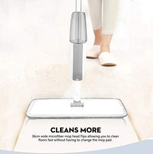 SSAYY Mop Mocio Spray con Cuscinetti in Microfibra Riutilizzabili Mop in Metallo A 360 Gradi Mop per La Cucina di Casa Piastrelle in Ceramica in Legno Laminato Pulizia del Pavimento