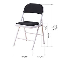JCXOZ-Sedia Pieghevole Sedia Pieghevole Resistente, Sgabello Sedile Camping Nero Spesso Ristorazione Telaio in Metallo Sedia da Ufficio