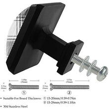 Plaid bianco e nero 3 PCS Pomelli per Porta, Pomolo per Mobile, Pomelli per Mobili con Viti, Maniglia per Armadietto, Pomelli per Porta, Pomelli per Cassetti per Porta, Armadio, Cassetto e Credenza