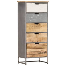 vidaXL Cassettiera 45x30x105 cm in Legno Massello di Mango