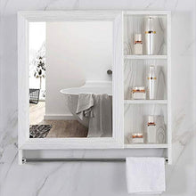 Armadietti a specchio Impermeabile Specchio Bagno WC A Parete Mobile A Specchio da Bagno con Anta Mobile Portaoggetti da Bagno A Muro (Color : Bianca, Size : 60 * 12.5 * 70cm)