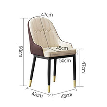 SYN-GUGAI Arredamento Set di 2 Sedie da Pranzo, Sedia Moderna Imbottita per Il Tempo Libero in Pelle PU Impermeabile con Gambe in Metallo in Ferro per Soggiorno Cucina, Facile da Pulire (Color : B)