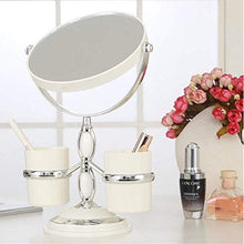 ADSE Specchio per Il Trucco Specchio per Il Trucco da Tavolo Double Face EuropeanStyle Desktop con Specchio di archiviazione Specchio per Specchio Portatile Princess Beauty (Rotondo)