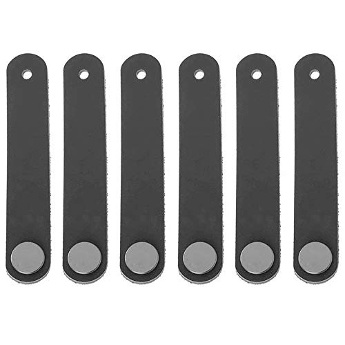 Creatwls Set di 6 maniglie in pelle sintetica per mobili e armadi, per camera da letto, armadietto, in pelle, per cucina, armadietto, armadietti, maniglie in pelle