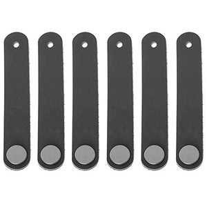 Creatwls Set di 6 maniglie in pelle sintetica per mobili e armadi, per camera da letto, armadietto, in pelle, per cucina, armadietto, armadietti, maniglie in pelle