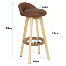 yunyu Sedia Girevole Sedile in PU Sgabello da Bar Gambe in Legno Marrone Naturale Sgabello Alto Vintage per Pub Cafeacute Room Ristorante Sedia da Bar Carico Massimo 200 kg
