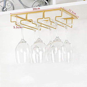 WLABCD Bar Portabampato per Vino Ristorante Bottiglia per Vino da Parete, Cremagliera in Vetro per Vino in Vetro per Vino in Metallo 3/4/5/6 Rows Stemware Rack Sotto Armadietto Appendiabiti,3 File