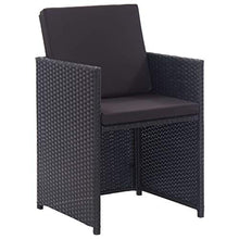 Tidyard Set da Pranzo da Giardino in Polyrattan, Set Mobili da Giardino, Tavolo Sedie da Esterni con Cuscini Nero 5 pz