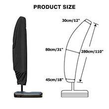 Neverland 280 CM Coperture per Ombrelloni ombrellone Banane Parasole Esterno 210D Oxford Nero Anti-UV Anti-Polvere con Zip