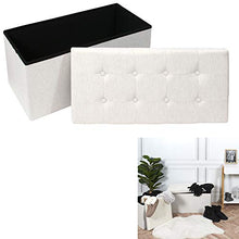 The Home Deco Factory HD6324 - Baule pieghevole, in lino, 76 x 38 x 38 cm, colore: Beige
