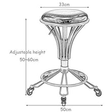 NNBD Sgabello Girevole, Sgabelli Rotanti Rotondi, Sgabello da Lavoro Regolabile con 5 Ruote Adatto per Salone di Bellezza Cucina, Ufficio, Bar,B5
