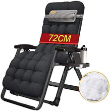 Comoda sedia a sdraio oversize con blocco a gravità zero in giardino e all'aperto, sedia a sdraio pieghevole con imbottitura in cotone, 199,6 kg