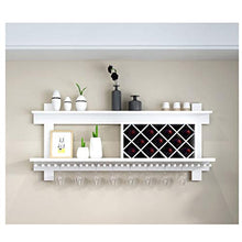 Jiji Portabottiglie per Vino Parete Wine Rack Organizer, Bottle Holder Glass Bar Accessori Scaffalature for 11 Bottiglie di Vino di immagazzinaggio mensola di Esposizione Scaffale per Vino