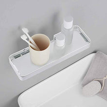 Kinlo - Mensole da bagno e mensole senza fori, in vetro temprato, autoadesive, in alluminio, da appendere alla parete, per cucina, bagno, doccia, colore: Argento 25 cm