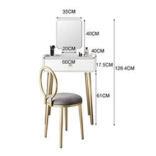 ZRN Tavolo da Trucco Set da toeletta, Tavolo da Trucco con Specchio Quadrato e Sgabello Imbottito, toletta in MDF per Camera da Letto con cassetti Bianchi