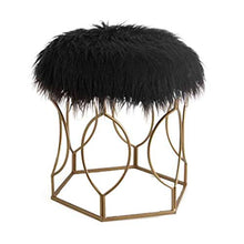 Mobili per la casa e Giardino Sgabello 丨 Poltrone per Camera da Letto Comodino 丨 Sgabello per Capelli lunghi-40x51cm Ottomani da Cucina (Colore : Nero)