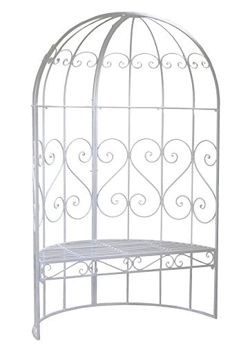 Vacchetti Giuseppe 6441830000 Panchina Viareggio con Cupola, Bianco, 118.5x57x186 cm