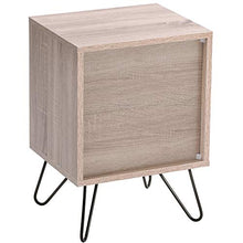 FGASAD - Set di 2 comodini a 2 ripiani, comodino in legno con cassetto e ripiano aperto, tavolo moderno con struttura in acciaio, tavolino da salotto per camera da letto