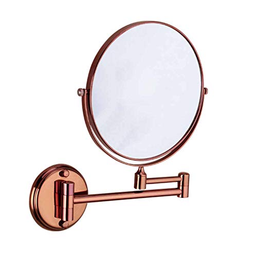 Doppio Faccia Specchio a Parete, Specchio Bagno, Specchio Ingranditore, Specchio da Trucco, 3X Ingrandimento, Specchio da Parete Girevole e Rotondo, 360 ° Girevole, Allungabile, per Bagno, Spa, Hotel
