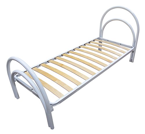 Baldiflex Emporio- Rete Letto Singola a Doghe Ortopedica con Testiera e Pediera, Modello Dolceluna, Colore Bianco 80x190cm