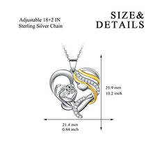 Baoxiaohed Collana in Argento Sterling, Collana A Ciondolo Singolo Cuore in Stile Argento Sterling 925, Adatta per Festa della Mamma, Regali di Anniversario E Regali di Compleanno