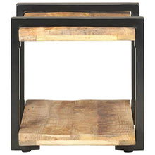 Tidyard Comodino 50x40x40 cm in Legno di Mango Grezzo,per Soggiorno, Camera da Letto, Balcone,può Servire Come Comodino, Armadietto, Tavolino