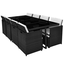 Festnight Mobili da Giardino/Set Tavolo e Sedie per Esterni 33 pz in Polirattan Nero