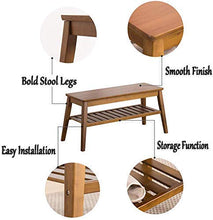 BHBXZZDB Veranda 2 Tier Bambus Schuhschrank Osmanische Schuhschrank Bank mit Sitzkissen Korridor Schuhschrank Ideal für Badezimmer/Wohnzimmer und Korridore Haushaltsgegenstände (Farbe: Kastanie Grö
