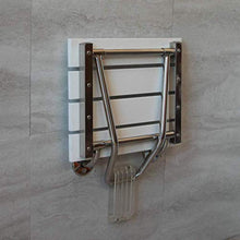 SHJMANPA Sgabello Pieghevole in Legno Massello Sedile per Doccia Sgabello per Cambio Scarpe Resistente all'Usura E Resistente, Facile da Mantenere E Pulire