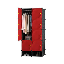 FHW Armadio Portatile Pieghevole Cupboard Cabinet System Storage organizzatore con Ante battenti Rod Forte Costruzione (2 Stili) Guardaroba (Size : 75x47x165cm)