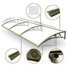 GuoWei Pensilina Tettoia per Porta, Copertura di Protezione Solare Trasparente UV Pioggia Neve, Riparo della Tenda del Portico del Patio del Giardino All'aperto (Color : Chiaro, Size : 80x160cm)