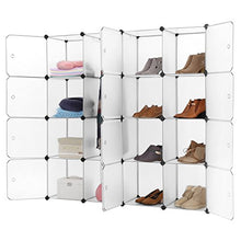Finether - Armadio Composto da 16 Cubi per Facilitare l'Organizzazione di Oggetti, Vestiti, Scarpe, Giocattoli, Libri, Prodotti Alimentari - Colore: Bianco