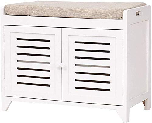 YANG Legno Bagagli Petto Shoe Rack Cambio di Scarpe Panca poggiapiedi Imbottito Guardaroba Dressing Table Sgabello ottomano Carico Massimo 250kg, 60X30X43CM (Color : A)