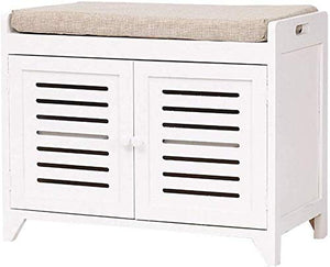 YANG Legno Bagagli Petto Shoe Rack Cambio di Scarpe Panca poggiapiedi Imbottito Guardaroba Dressing Table Sgabello ottomano Carico Massimo 250kg, 60X30X43CM (Color : A)