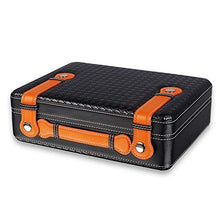 JINGZHUN Humidor per sigari, Cigar Box Legno di Cedro Black Mat Check in Pelle Cigar Humidor Moda E Semplice Cigar Box Portatile